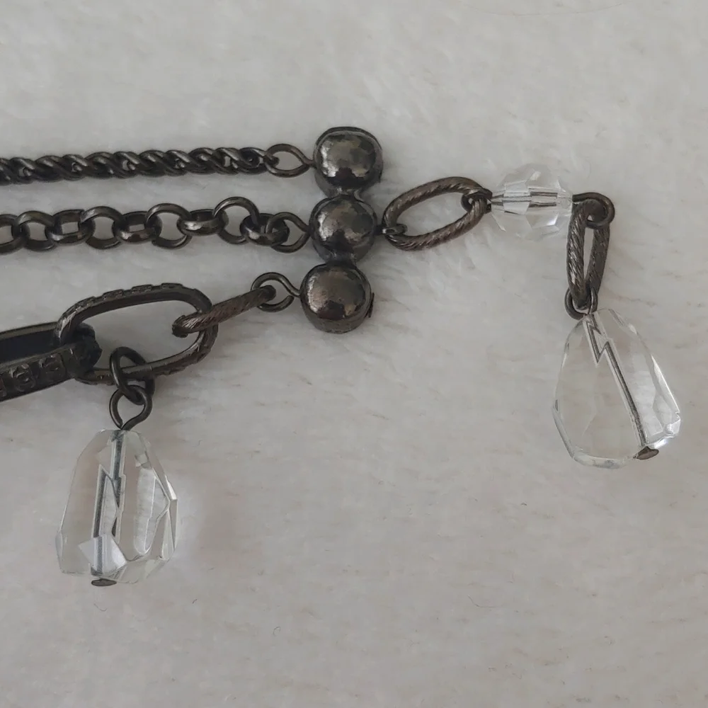 SALE: White House Black Market Triple Chain Bracelet with Dangling Crystals - Picture 6 of 7